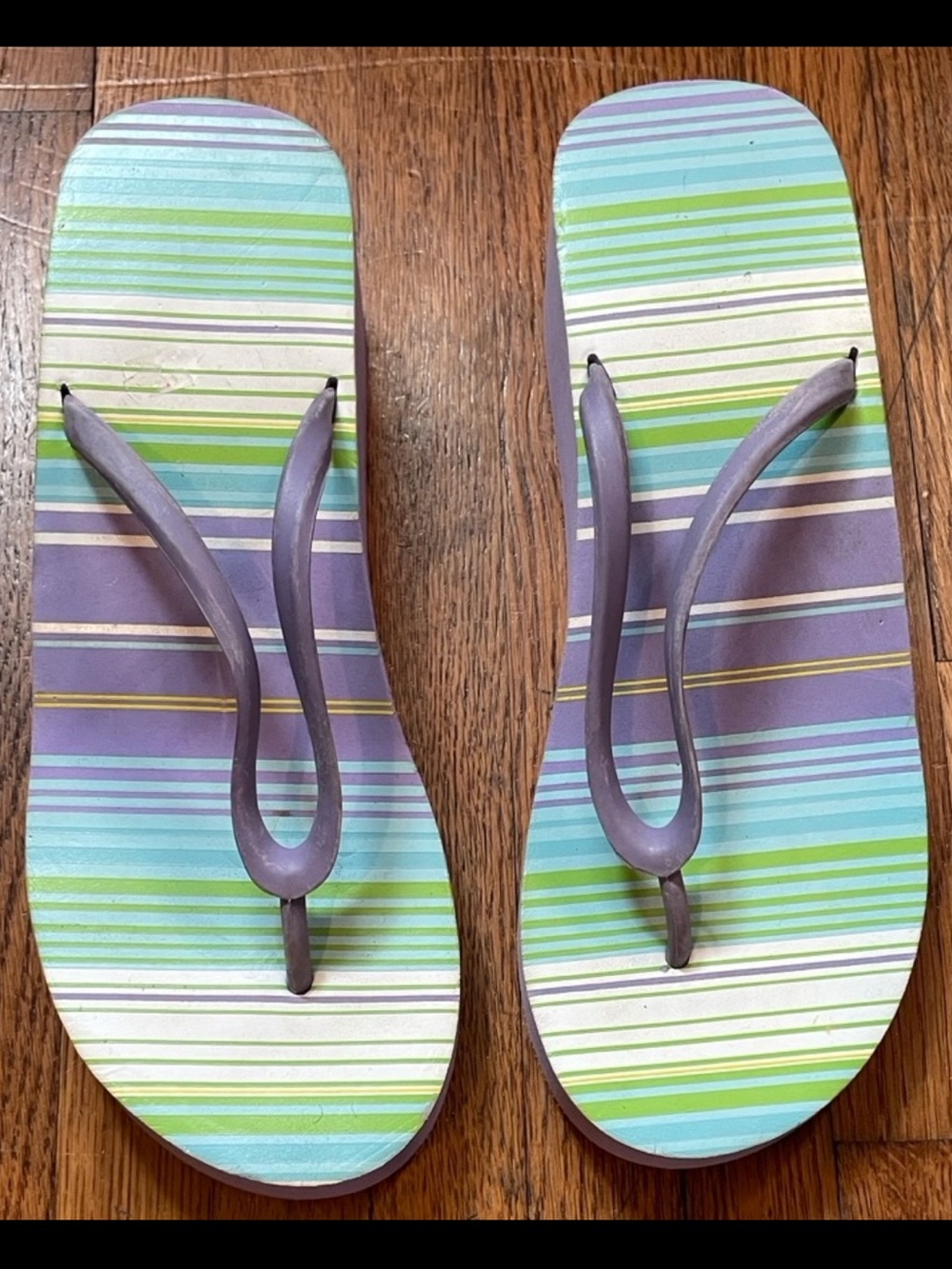 Wedge Platform Thong Sandals, size 10